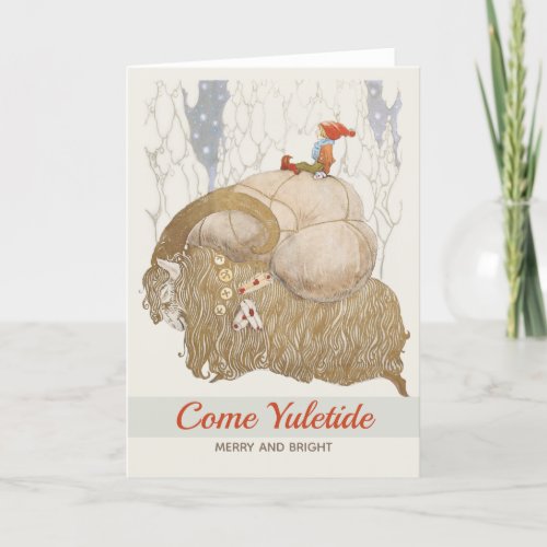 John Bauer Come Yuletide Yule goat Julbocken Holiday Card