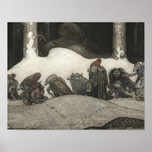 John Bauer - In the Christmas Night Poster