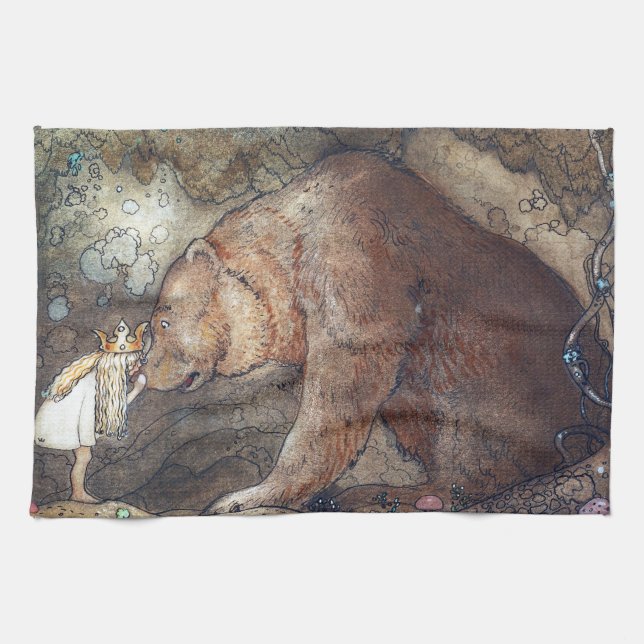 John Bauer Poor Little Basse Kitchen Towel (Horizontal)