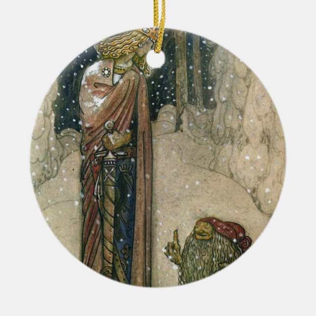 John Bauer - Princess and Troll Ceramic Ornament (Front)