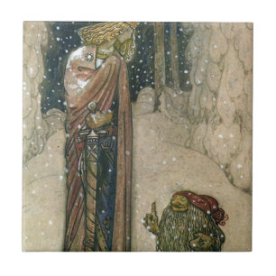 John Bauer - Princess and Troll Tile