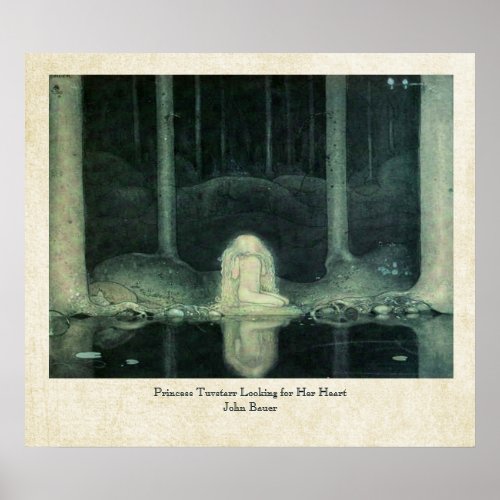 John Bauer Princess Tuvstarr Looking For Her Heart Poster