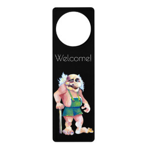 John Bauer Scandinavian Funny Looking Ogre Troll Door Hanger