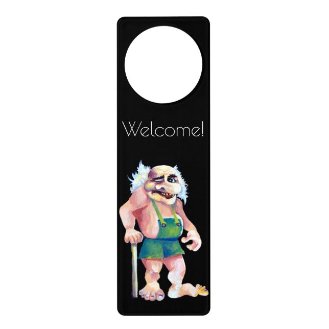 John Bauer Scandinavian Funny Looking Ogre Troll Door Hanger (Front)