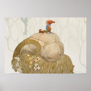 John Bauer - The Christmas Goat Poster