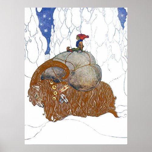 John Bauer The Christmas Goat Poster