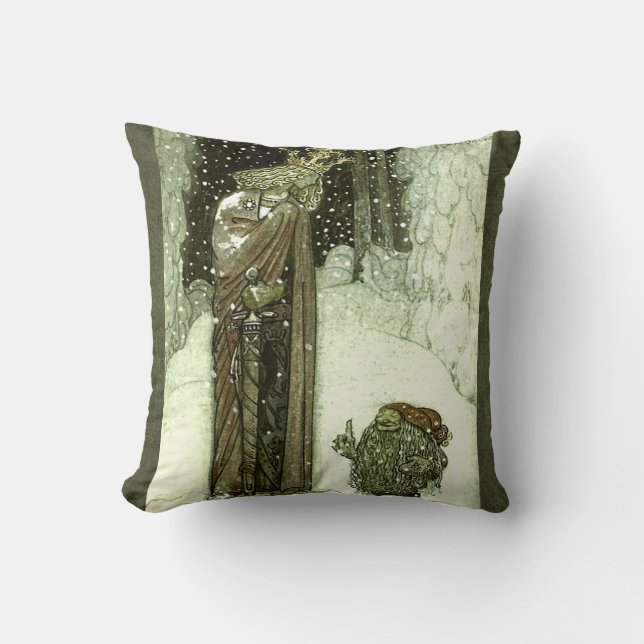 John Bauer The Princess and the Troll Throw Pillow (Front)