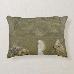 John Bauer - The Princess and the Trolls Decorative Pillow