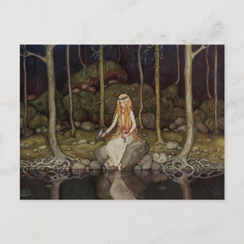 John Bauer The Princess in the Forest Postcard