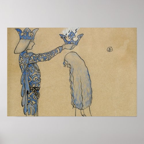 John Bauer _ Then Put the Prince a Crown of Gold Poster