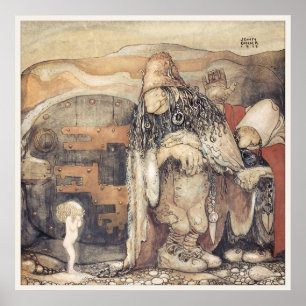 John Bauer Troll couple Princess baby Changelings Poster