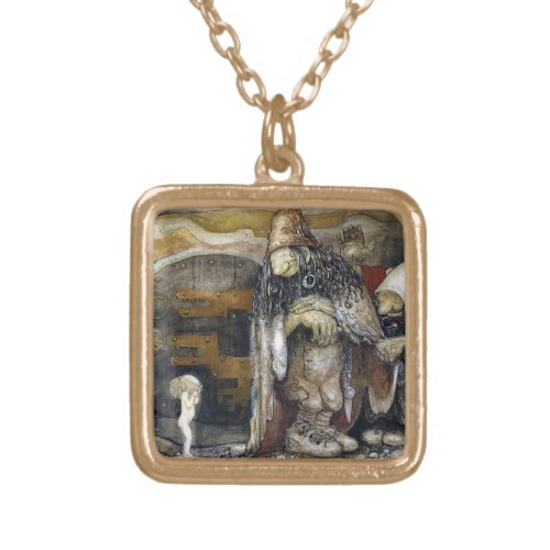 John Bauer Troll Gold Plated Necklace