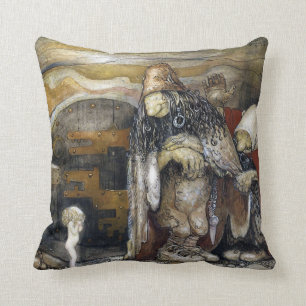 John Bauer Troll Throw Pillow