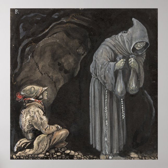 John Bauer vintage fairytale art Poster (Front)