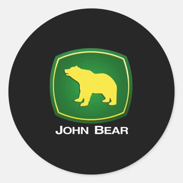 John Bear Classic Round Sticker (Front)