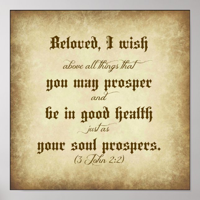 John Bible Beloved, I wish that you may prosper Poster (Front)