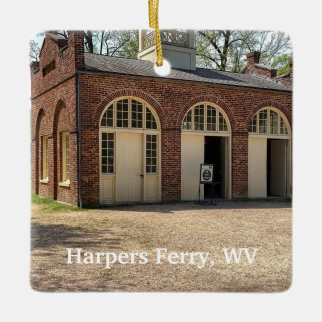 John Browns Fort in Harpers Ferry, West Virginia. Ceramic Ornament (Front)