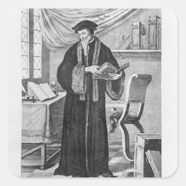 John Calvin Square Sticker (Front)