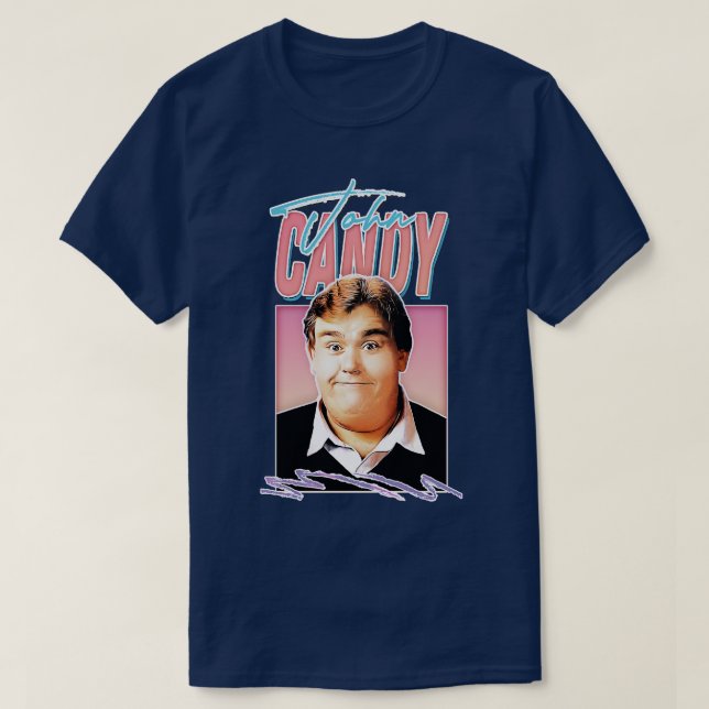 John Candy 80s Style Retro Fan Art T-Shirt (Design Front)