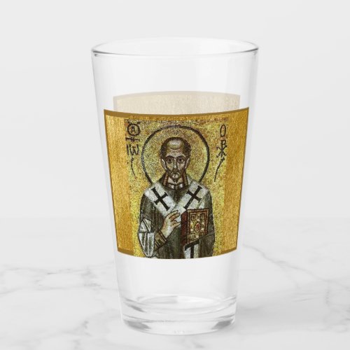 John Chrysostom l Orthodox l Icon l Catholic Saint Glass