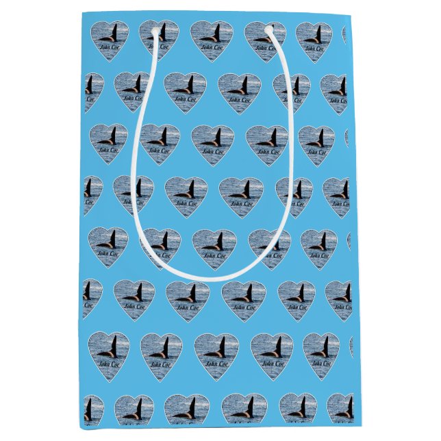 John Coe Orca Personalized Coastal Sky Blue Medium Gift Bag (Front)