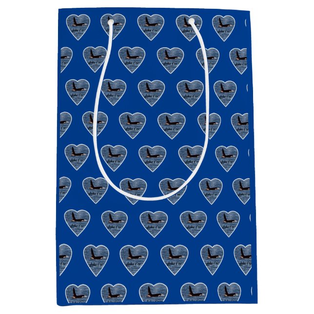 John Coe Orca Whale Personalized Navy Medium Gift Bag (Front)