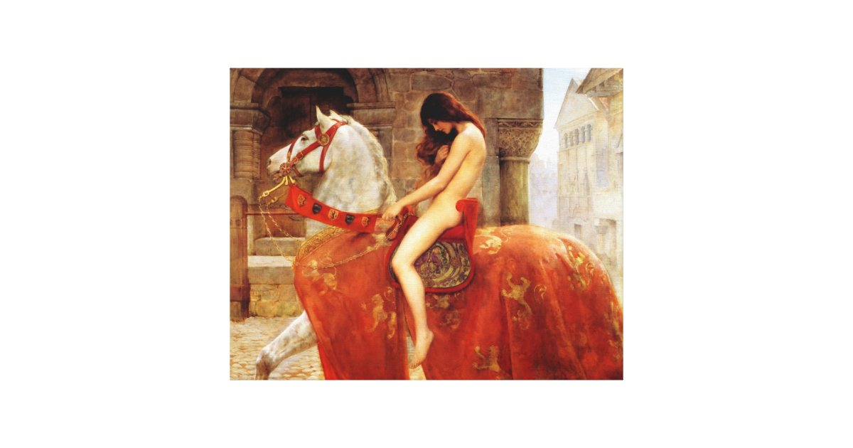 john collier lady godiva fine art canvas print zazzle com print at home invitations