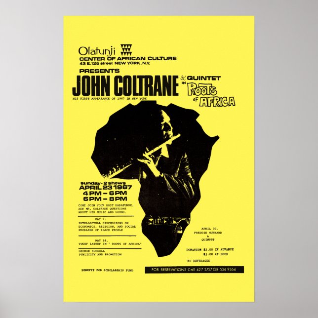 John Coltrane Olatunji Jazz Vintage Poster (Front)