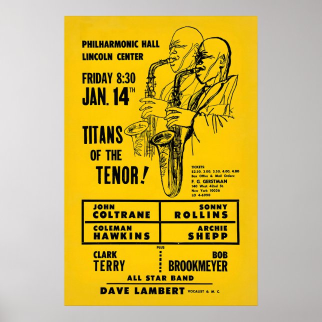 John Coltrane - Sonny Rollins jazz poster - Titans (Front)