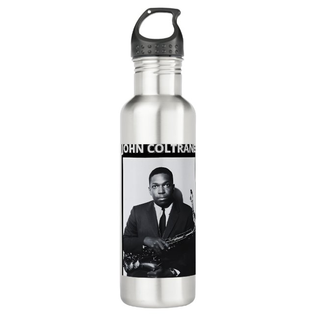 John Coltrane Stainless Steel Water Bottle (Front)