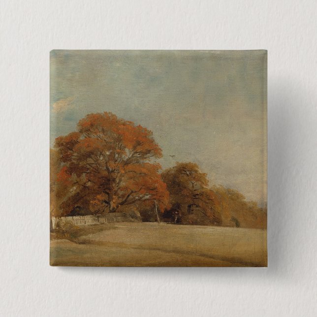 John Constable | An Autumnal Landscape at East Ber Pinback Button (Front)