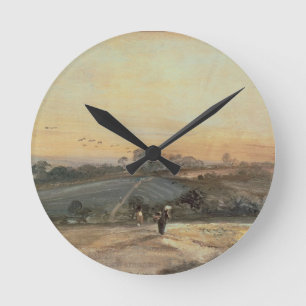 John Constable Autumnal Sunset Round Clock