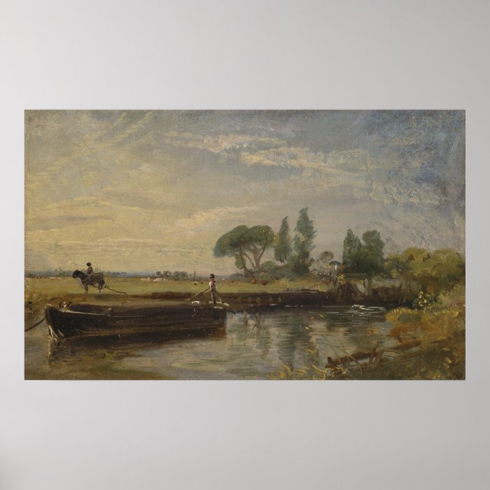 John Constable   Barge below Flatford Lock Print