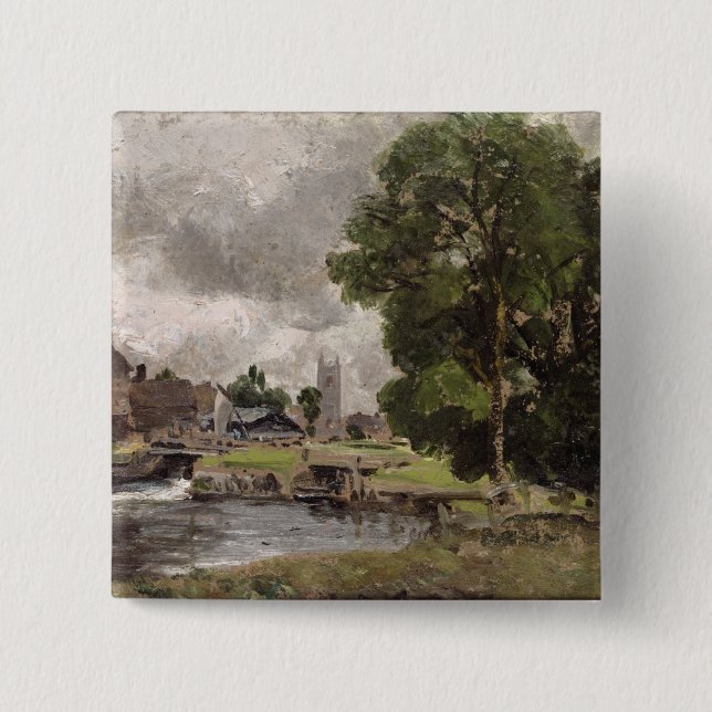 John Constable | Dedham Lock and Mill Button (Front)