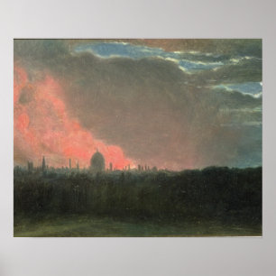 John Constable Fire in London seen from Hampstea Poster