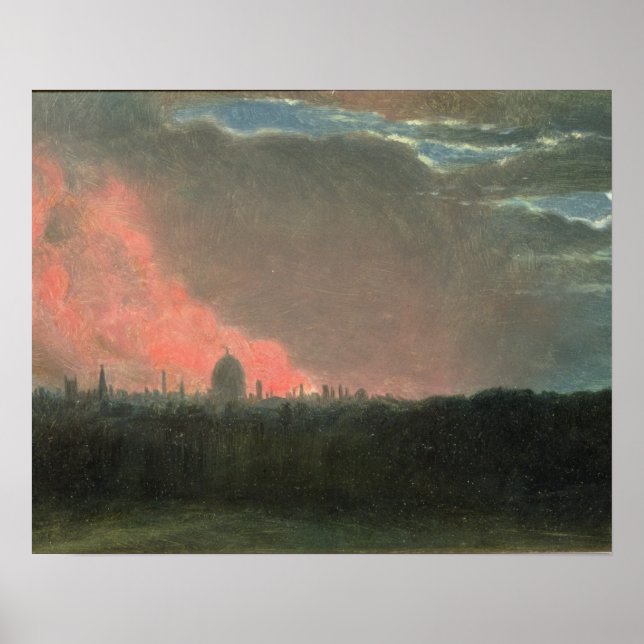 John Constable | Fire in London seen from Hampstea Poster (Front)