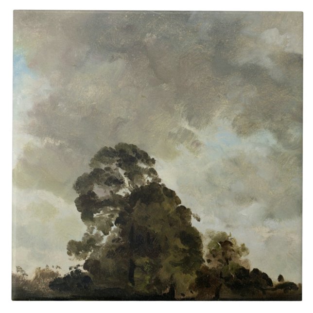John Constable | Landscape at Hampstead, Tree and  Ceramic Tile (Front)
