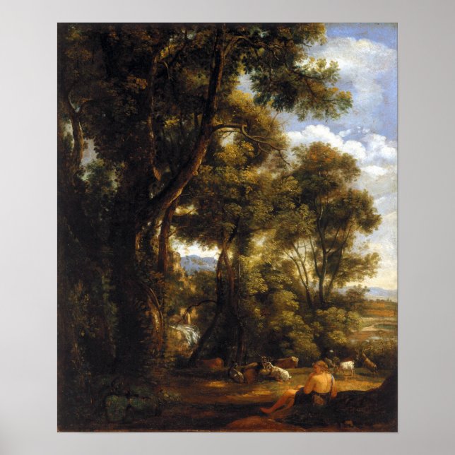 John Constable Landscape with Goatherd and Goats Poster (Front)