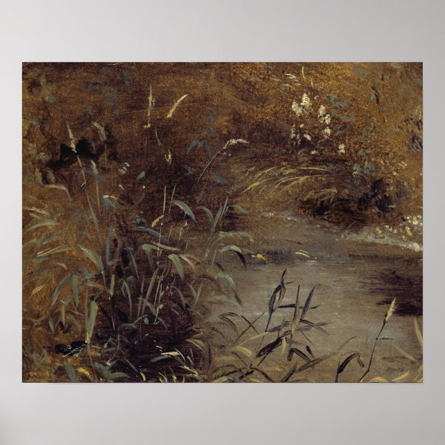 John Constable | Rushes by a Pool, c.1821 (oil on  Poster (Front)