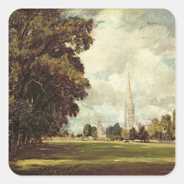 John Constable | Salisbury Cathedral from Lower Ma Square Sticker (Front)
