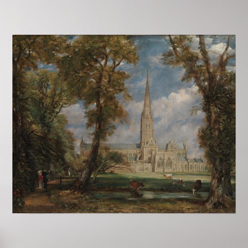 John Constable  Salisbury Cathedral from the Bish Poster
