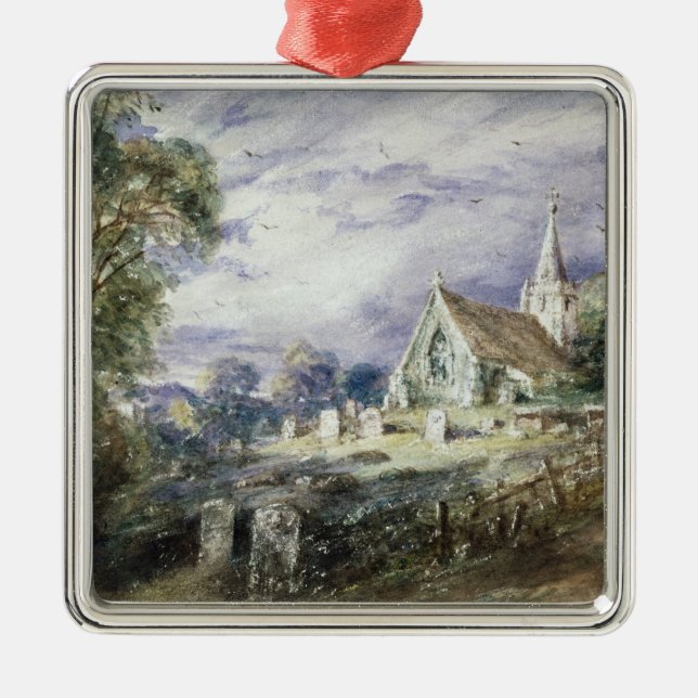 John Constable | Stoke Poges Church Metal Ornament (Front)
