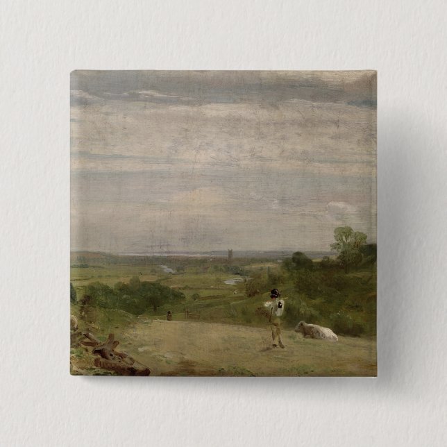 John Constable | Summer Morning: Dedham from Langh Pinback Button (Front)