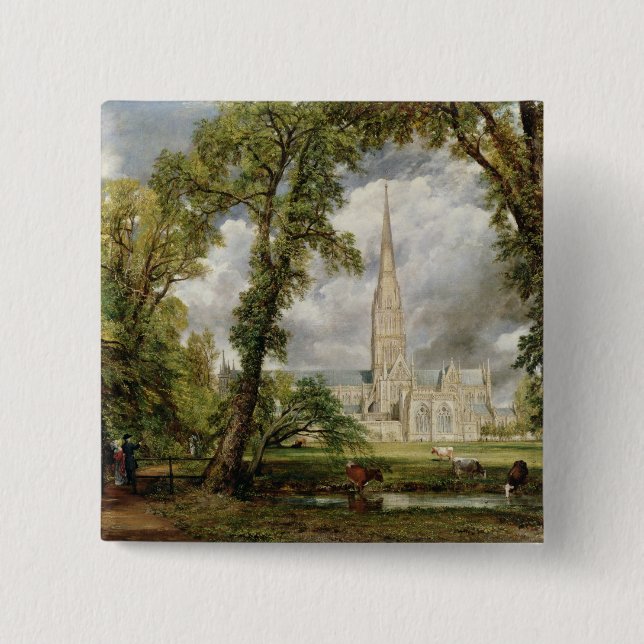 John Constable | View of Salisbury Cathedral from  Pinback Button (Front)