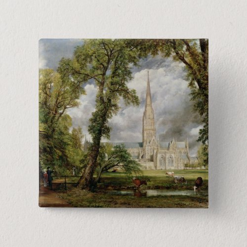 John Constable  View of Salisbury Cathedral from  Pinback Button