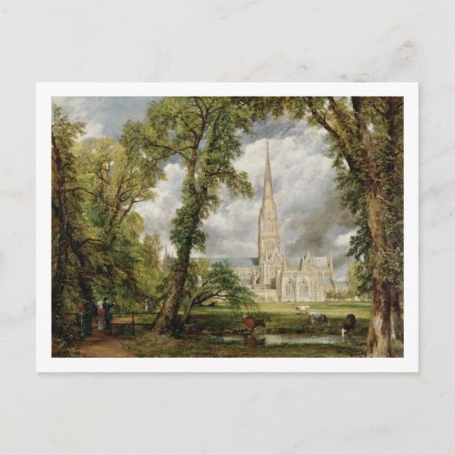 John Constable  View of Salisbury Cathedral from  Postcard