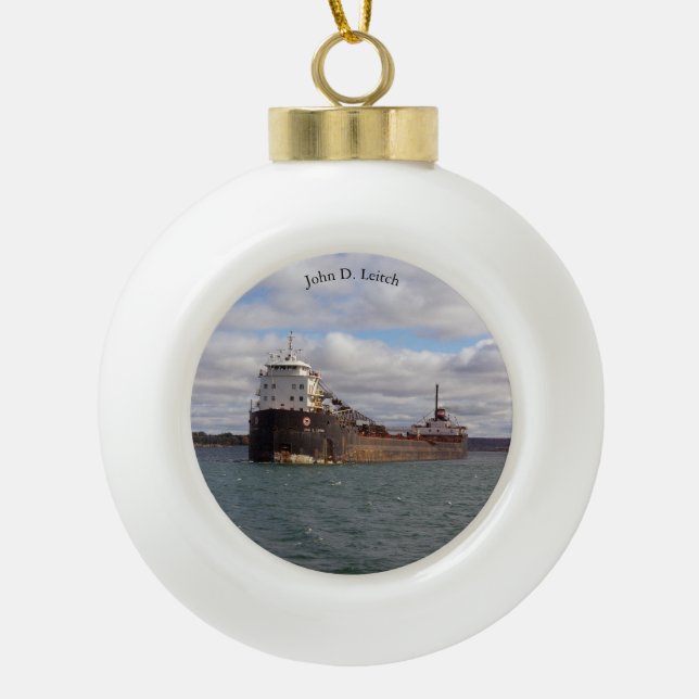 John D. Leitch  ball or snowflake ornament (Front)