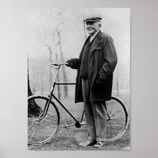 John D. Rockefeller with Bicycle - 1913 Poster