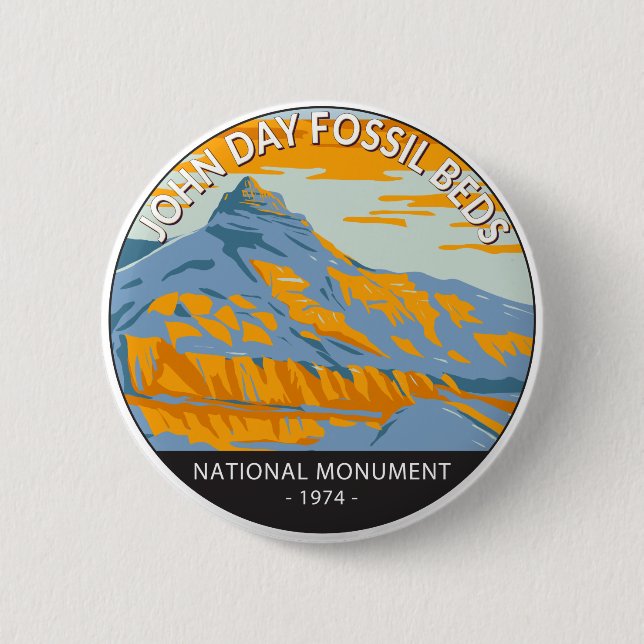 John Day Fossil Beds National Monument Oregon  Button (Front)