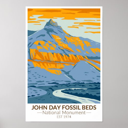 John Day Fossil Beds National Monument Oregon Poster